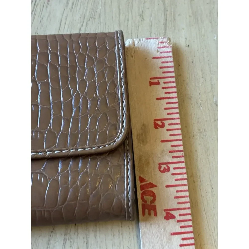 VTG Crazy Horse Alligator Trifold Wallet Faux Leather Croc Textures Checkbook